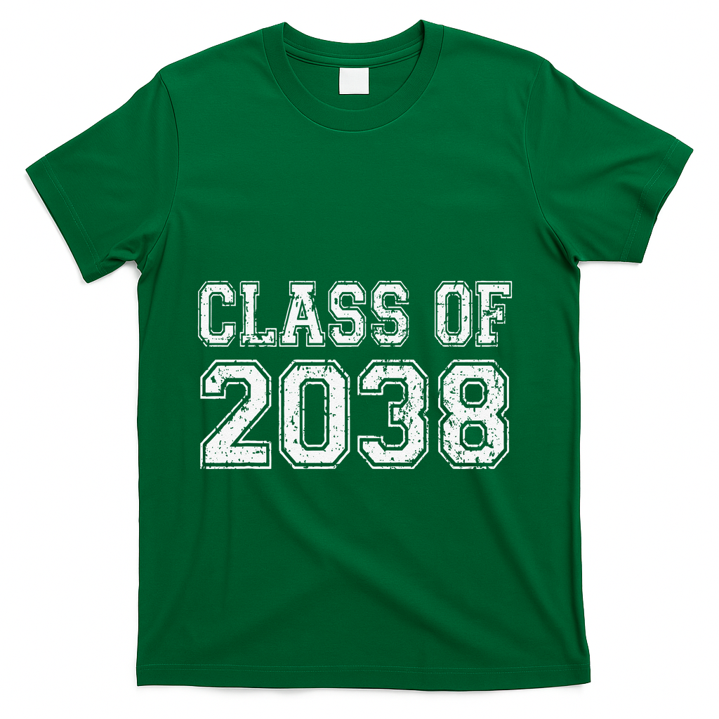 Class Of 2038 Grow With Me Graduation Vintage T-Shirt - Green