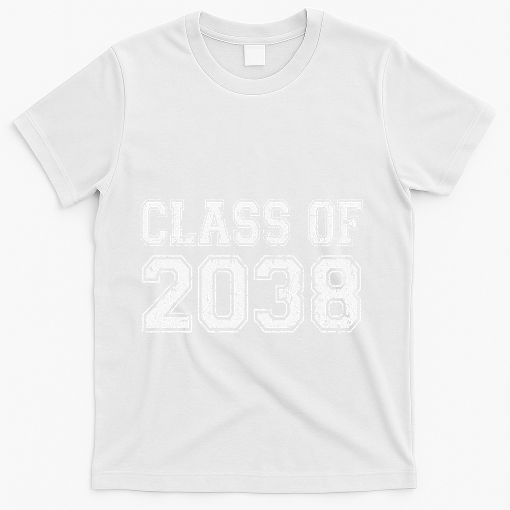 Class Of 2038 Grow With Me Graduation Vintage T-Shirt - White