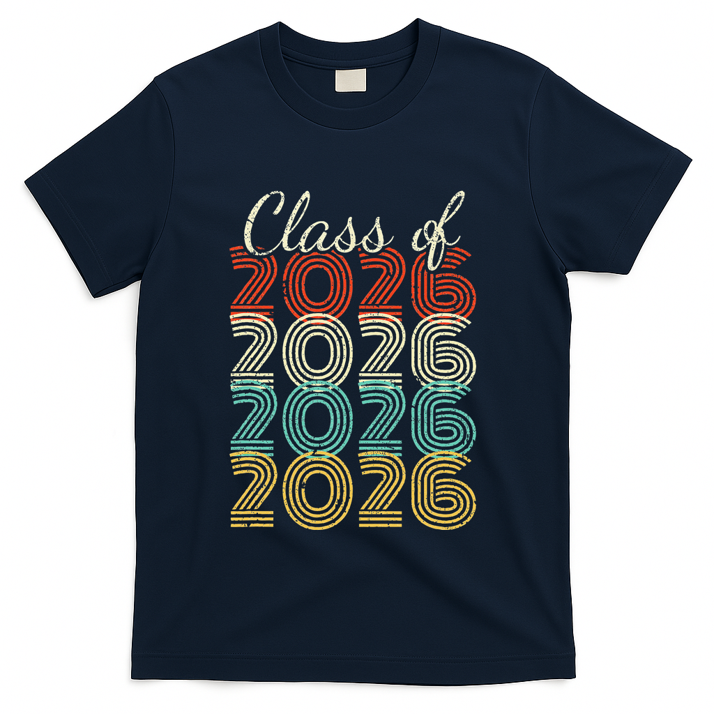 Class Of 2026 Senior 2026 Graduation T-Shirt - Navy