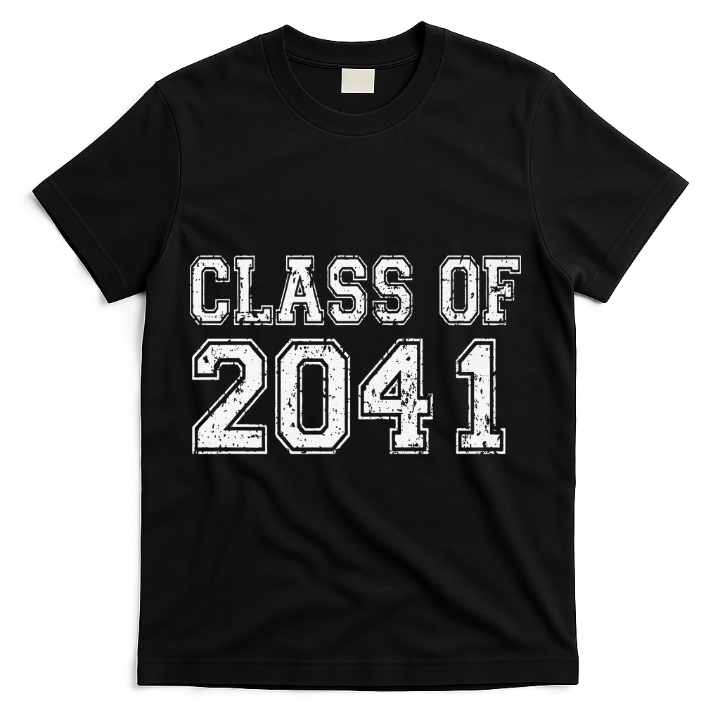Class Of 2041 Grow With Me Graduation Vintage Premium T-Shirt - Black