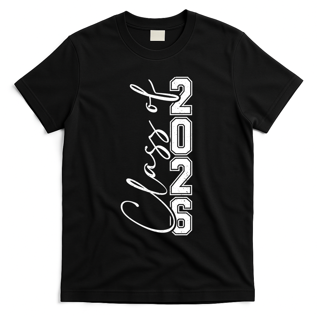 Class Of 2026 Senior Grads Graduation Front And Back T-Shirt - Black
