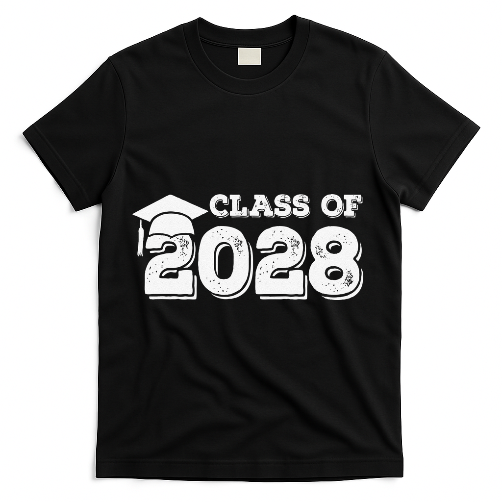 Class Of 2028 Senior Graduation 2028 T-Shirt - Black