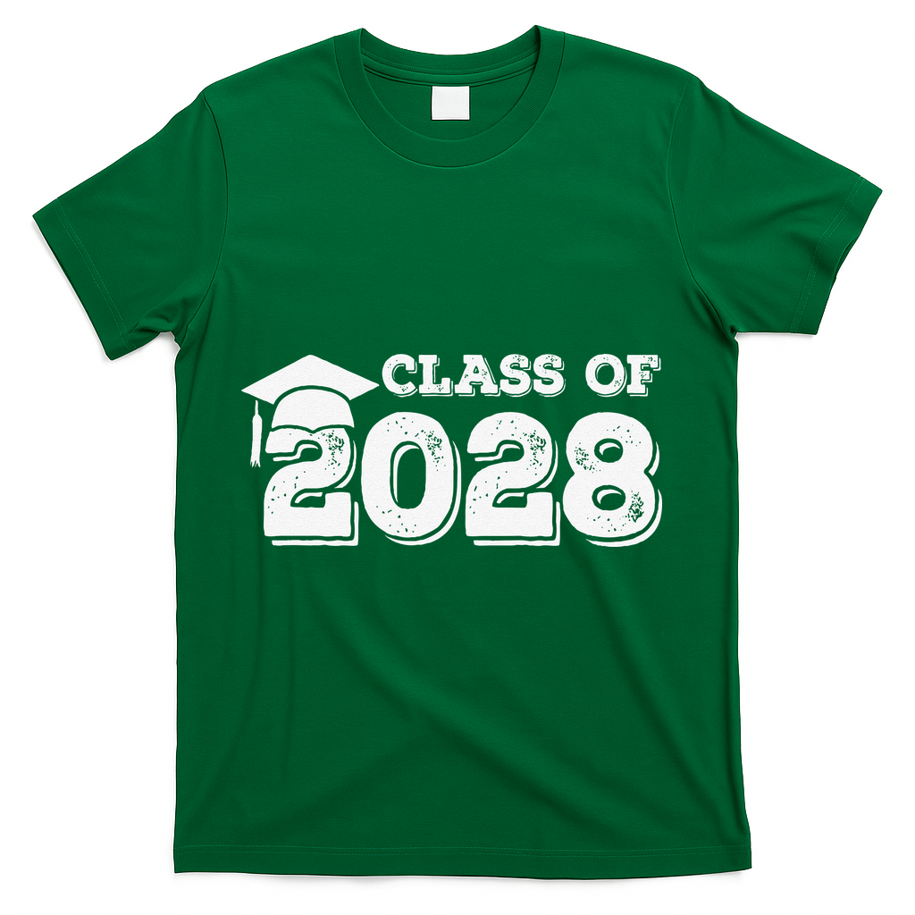 Class Of 2028 Senior Graduation 2028 T-Shirt - Green