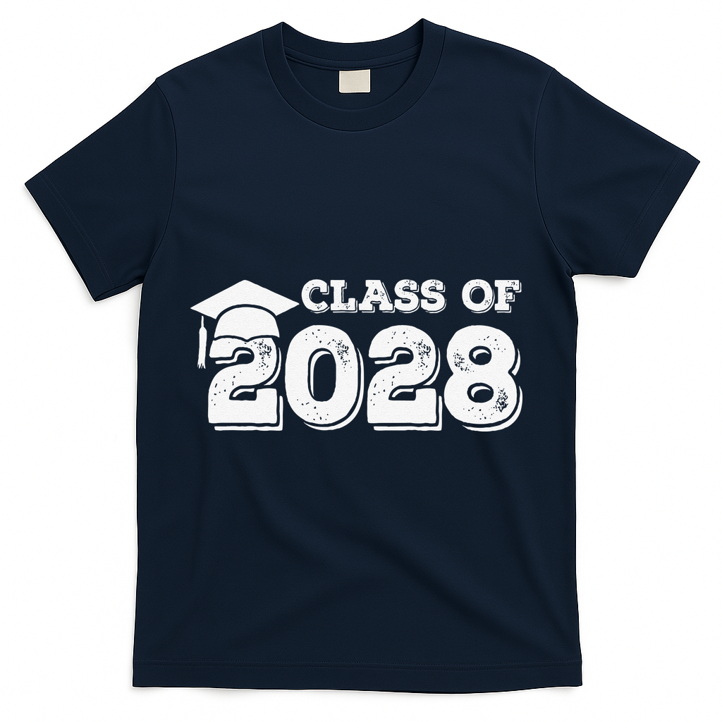 Class Of 2028 Senior Graduation 2028 T-Shirt - Navy