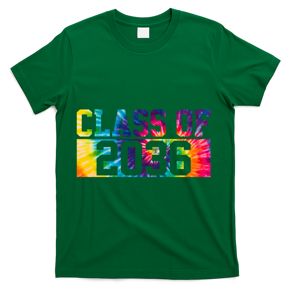 Class Of 2036 Graduation First Day Tie Dye T-Shirt - Green