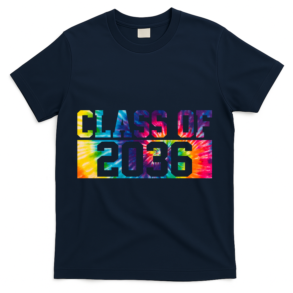 Class Of 2036 Graduation First Day Tie Dye T-Shirt - Navy