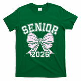 Class Of 2026 Senior Coquette Bow Aesthetic T-Shirt - Green
