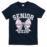 Class Of 2026 Senior Coquette Bow Aesthetic T-Shirt - Navy