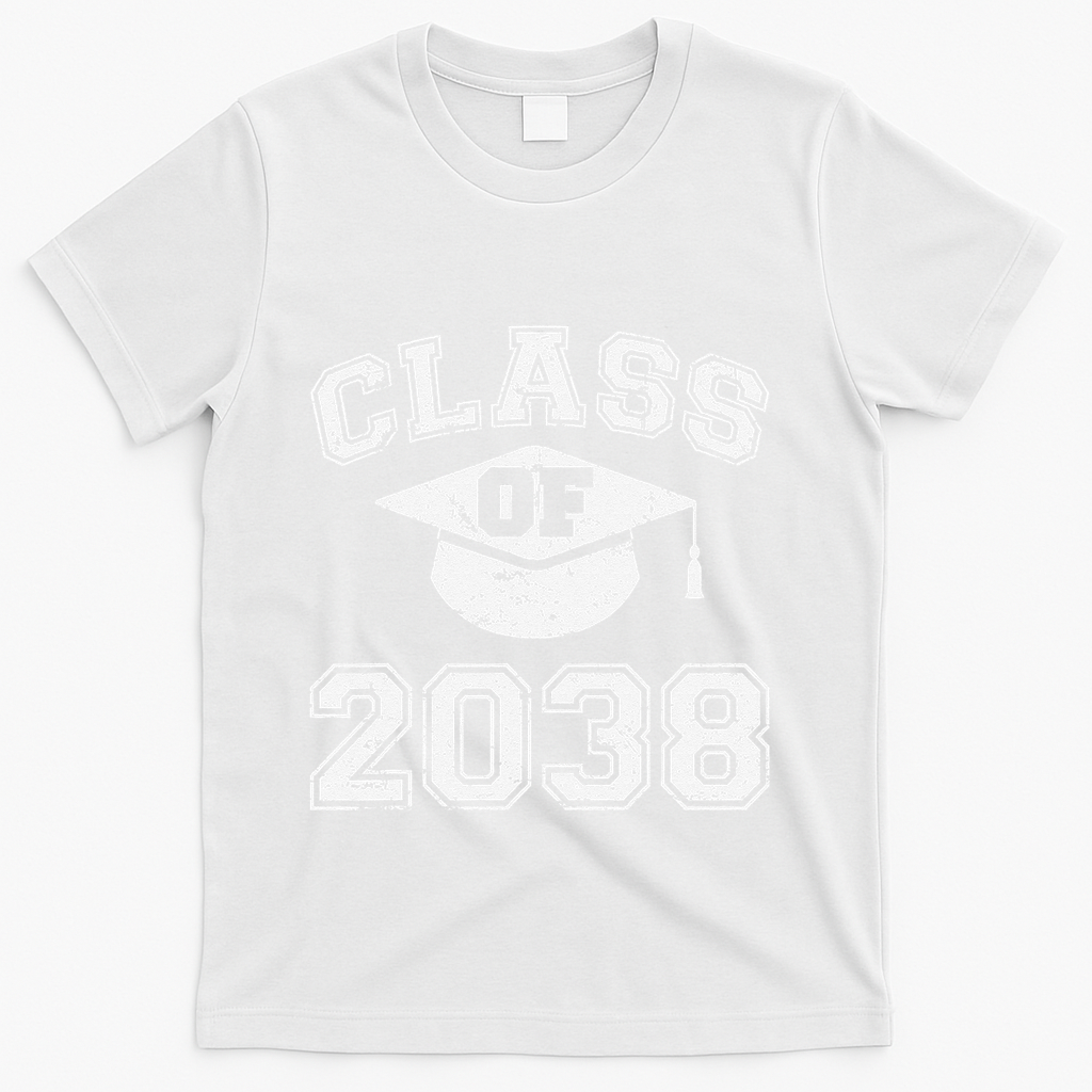 Class Of 2038 Grow With Me Graduation First Day Of School Gift T-Shirt - White