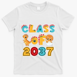 Class Of 2037 Grow With Me Kindergarten Graduation T-Shirt - White