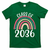 Class Of 2036 Rainbow Graduation T-Shirt - Green