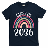 Class Of 2036 Rainbow Graduation T-Shirt - Navy