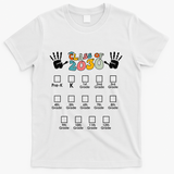 Class Of 2030 Grow With Me Checklist Prek 12th Retro K12 T-Shirt - White