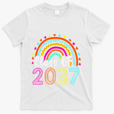 Class Of 2037 Kindergarten Prek Grow With Me Graduation T-Shirt - White