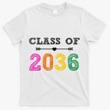 Class Of 2036 Colorful Graduation Gift T-Shirt - White