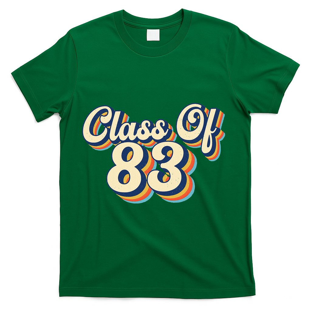 Class Of 83 1983 Graduation High School Reunion Vintage T-Shirt - Green