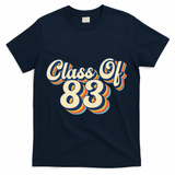 Class Of 83 1983 Graduation High School Reunion Vintage T-Shirt - Navy