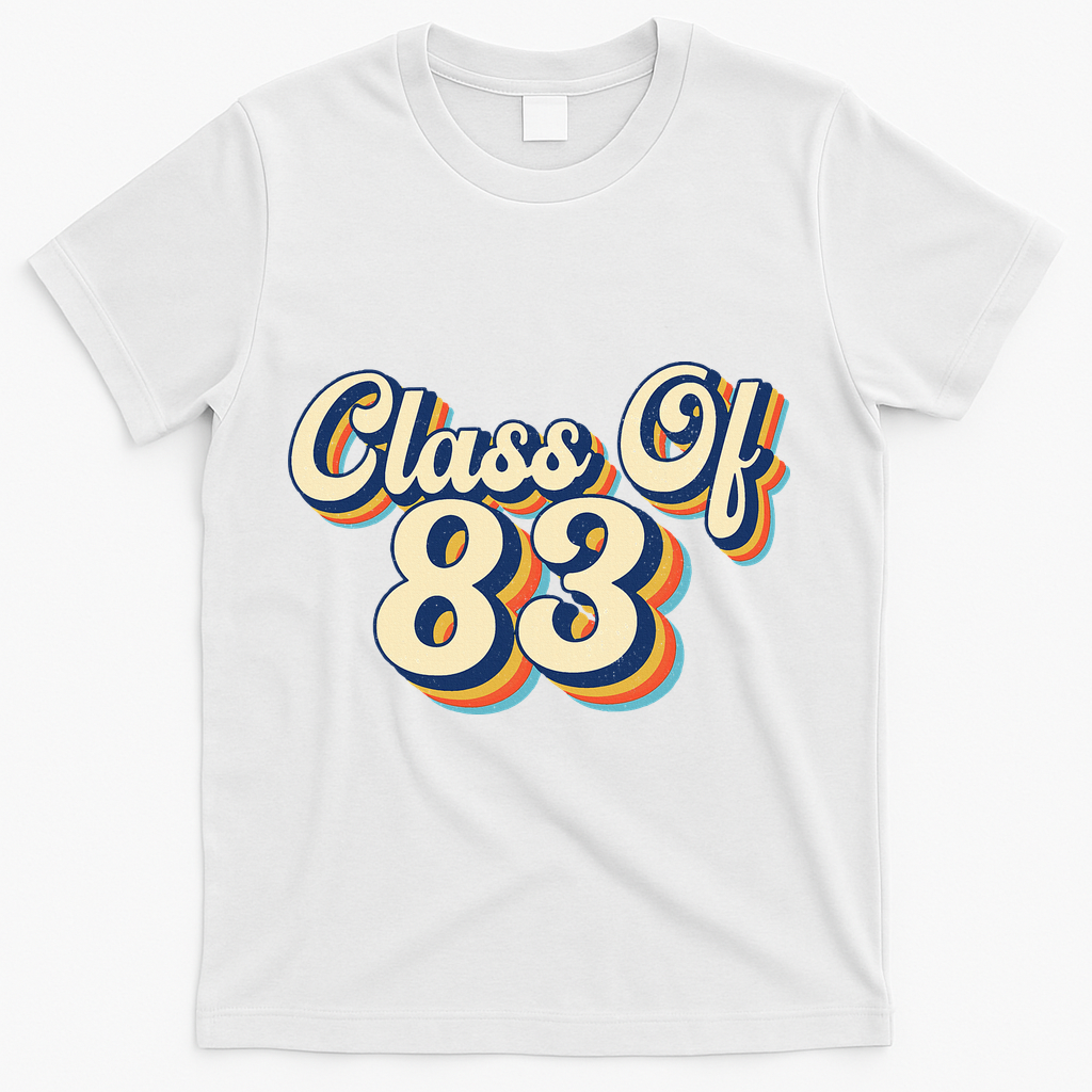 Class Of 83 1983 Graduation High School Reunion Vintage T-Shirt - White