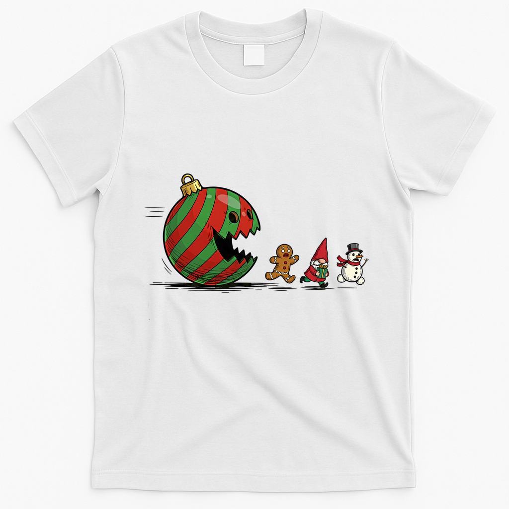 Christmas Ornament Ball Funny Gnome T-Shirt - White