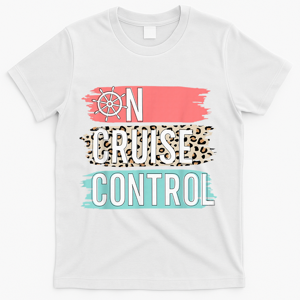 Control On Cruise Leopard Funny Summer Vacation Family Wo T-Shirt - White