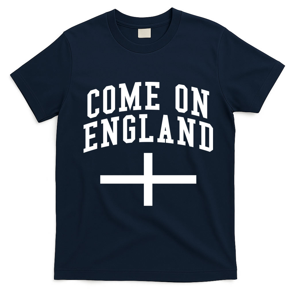 Come On England Flag England Pride Soccer T-Shirt - Navy Blue
