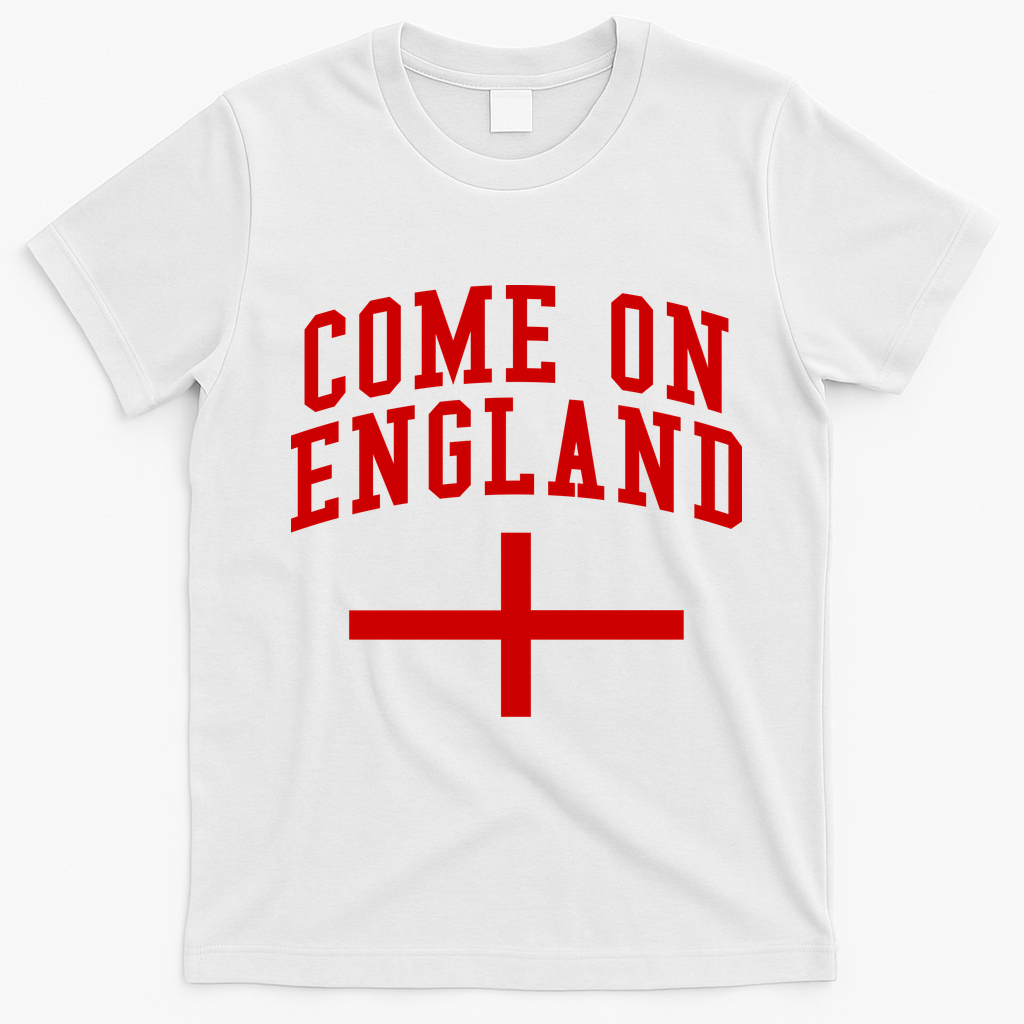 Come On England Flag England Pride Soccer T-Shirt - White