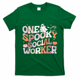 Cute One Spooky Social Worker Ghost Halloween T-Shirt - Irish Green
