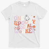 Cute One Spooky Social Worker Ghost Halloween T-Shirt - White