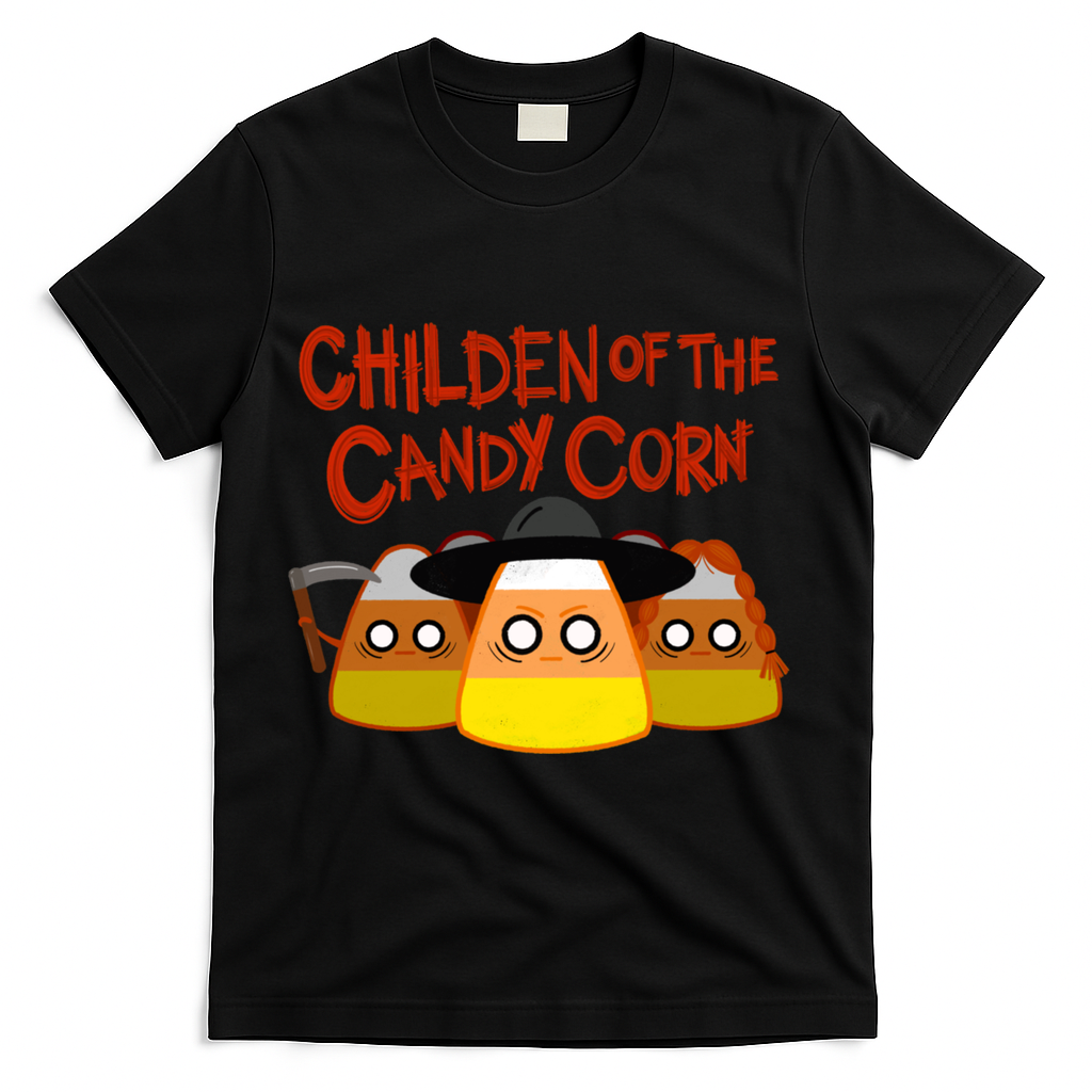 Children Of The Candy Corn Halloween T-Shirt - Black