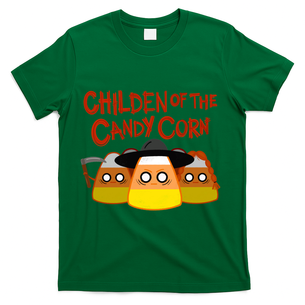 Children Of The Candy Corn Halloween T-Shirt - Green