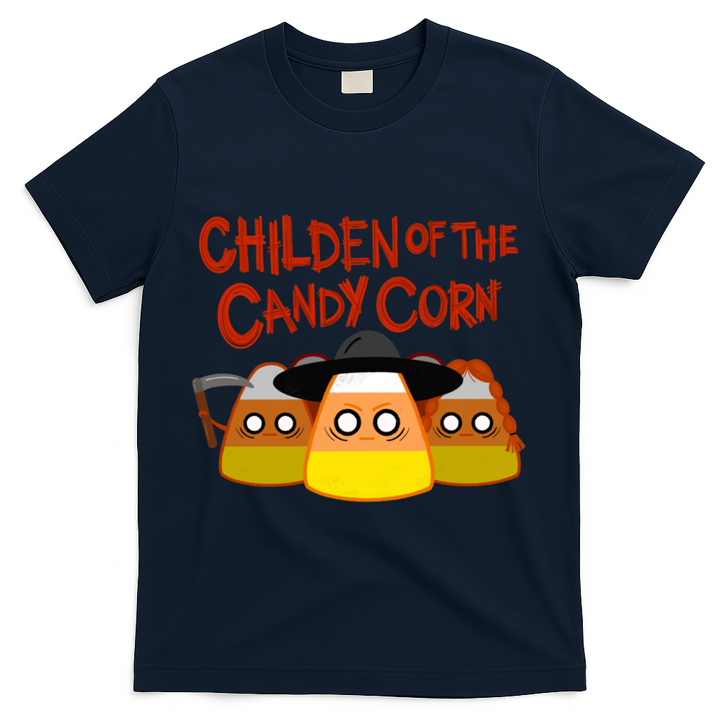 Children Of The Candy Corn Halloween T-Shirt - Navy