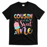 Cousin Of The Sweet One 1st Birthday Ice Cream Summer T-Shirt - Black