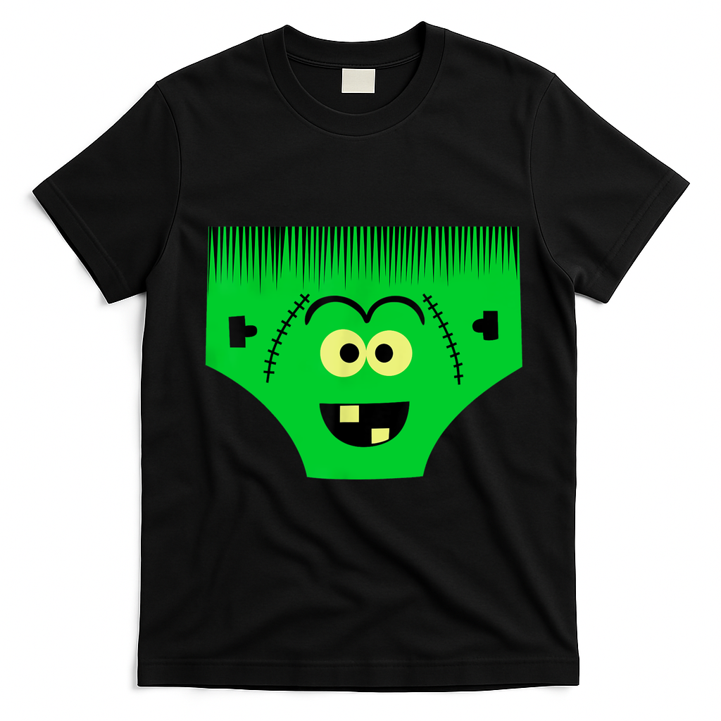 Creepy Of Underwear Face Halloween Costume T-Shirt - Black