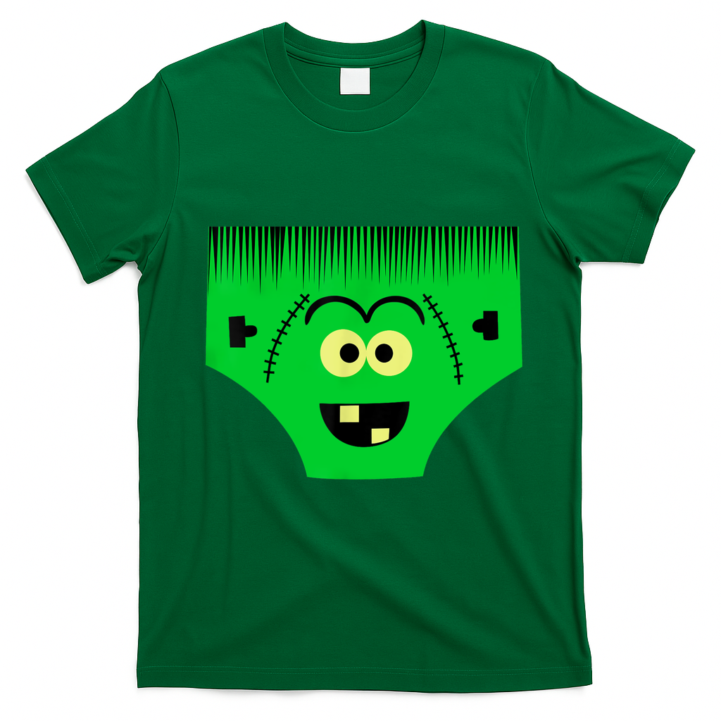 Creepy Of Underwear Face Halloween Costume T-Shirt - Irish Green