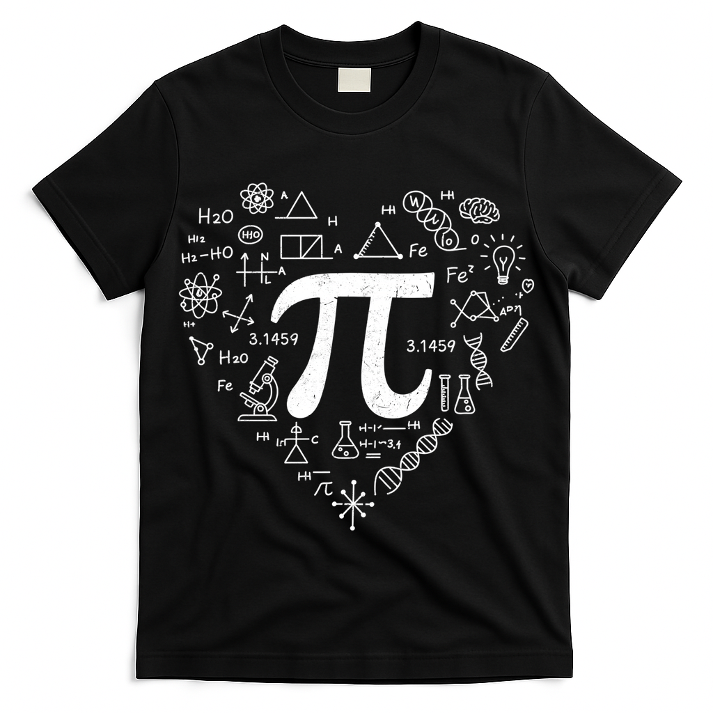 Cute Pi 3.14 Math Science Lover Heart T-Shirt