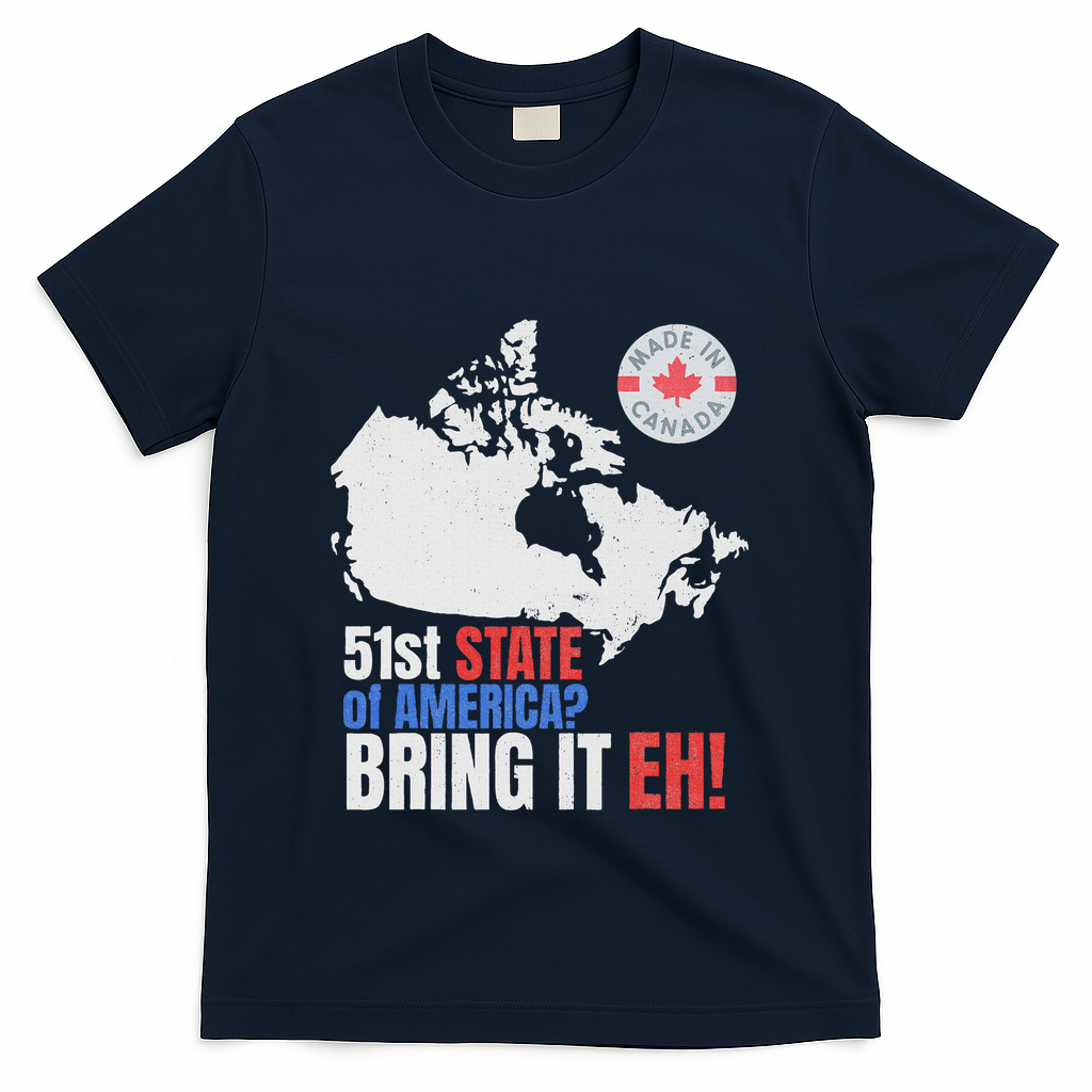 Canadian Patriotic Anti Trump Canada Map T-Shirt - Navy