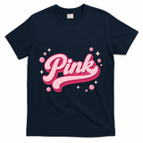 Cute Pink Bubble Logo T-Shirt - Navy
