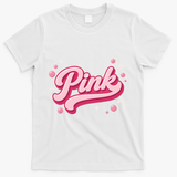 Cute Pink Bubble Logo T-Shirt - White