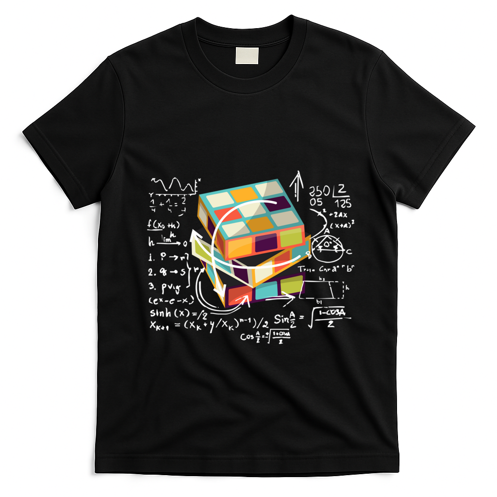 Competitive Puzzle Cube Math Speed Cubing 80S Vintage Toy Funny Gift T-Shirt - Black