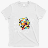 Competitive Puzzle Cube Math Speed Cubing 80S Vintage Toy Funny Gift T-Shirt - White