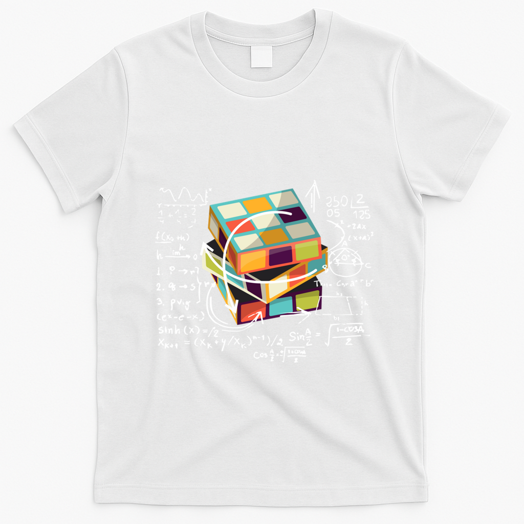 Competitive Puzzle Cube Math Speed Cubing 80S Vintage Toy Funny Gift T-Shirt - White