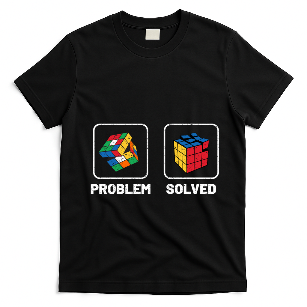 Competitive Puzzle Cube Problem Solved Speed Cubing Meaningful Gift T-Shirt - Black