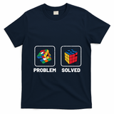 Competitive Puzzle Cube Problem Solved Speed Cubing Meaningful Gift T-Shirt - Navy Blue