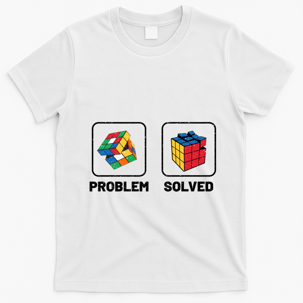 Competitive Puzzle Cube Problem Solved Speed Cubing Meaningful Gift T-Shirt - White