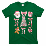 Cute Pink Coquette Christmas  T-Shirt - Irish Green