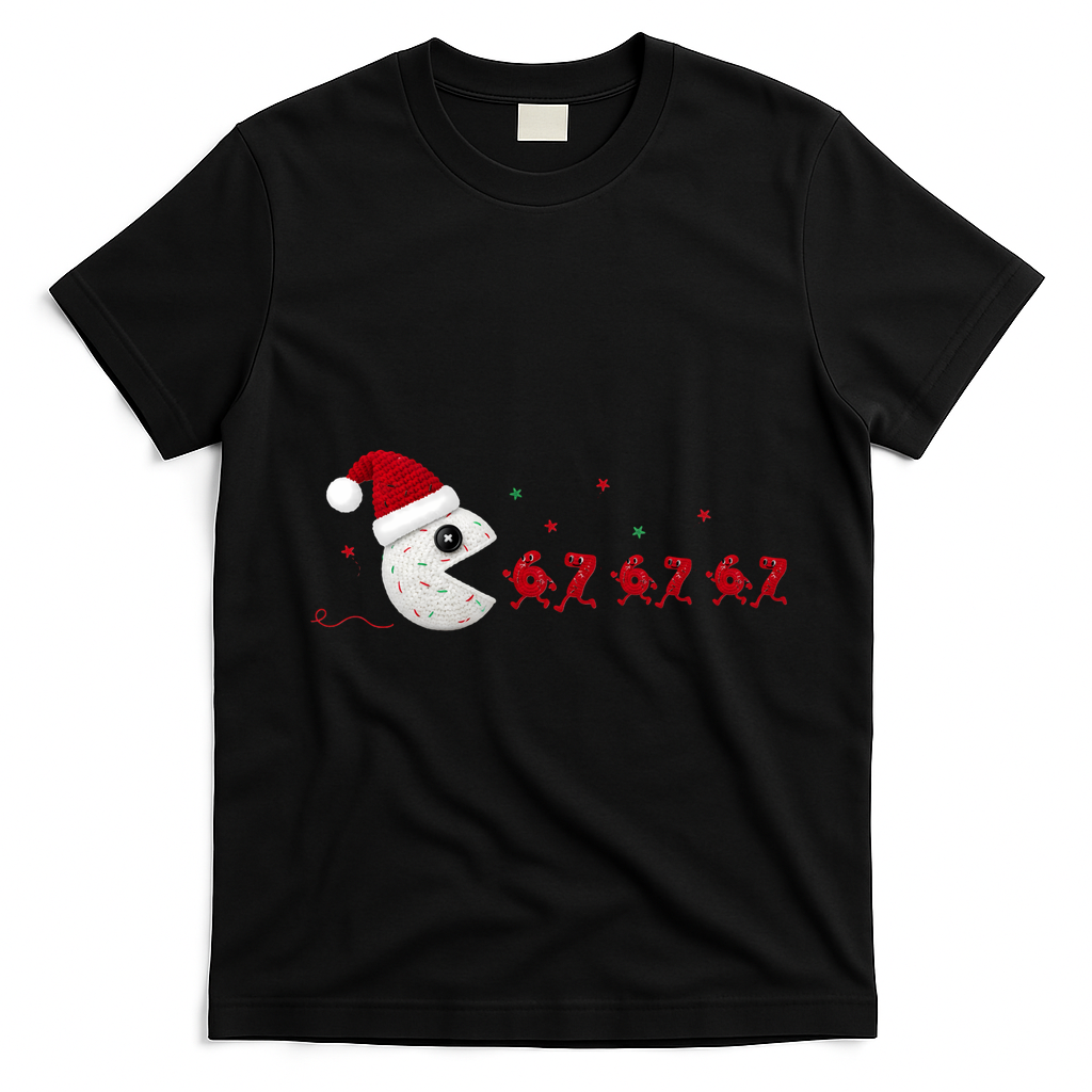 Crochet Pac Christmas 67 Meme T-Shirt - Black