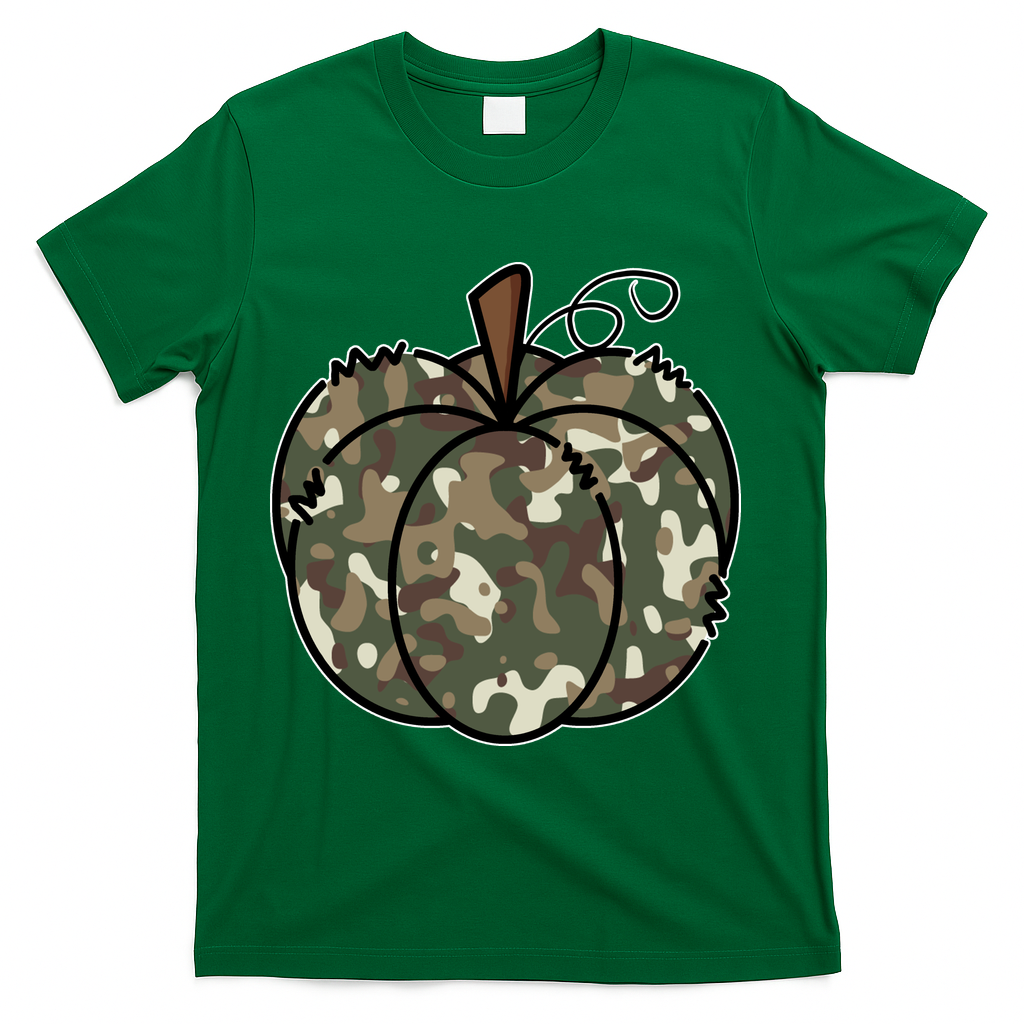 Camouflage Pumpkin Holiday T-Shirt - Green