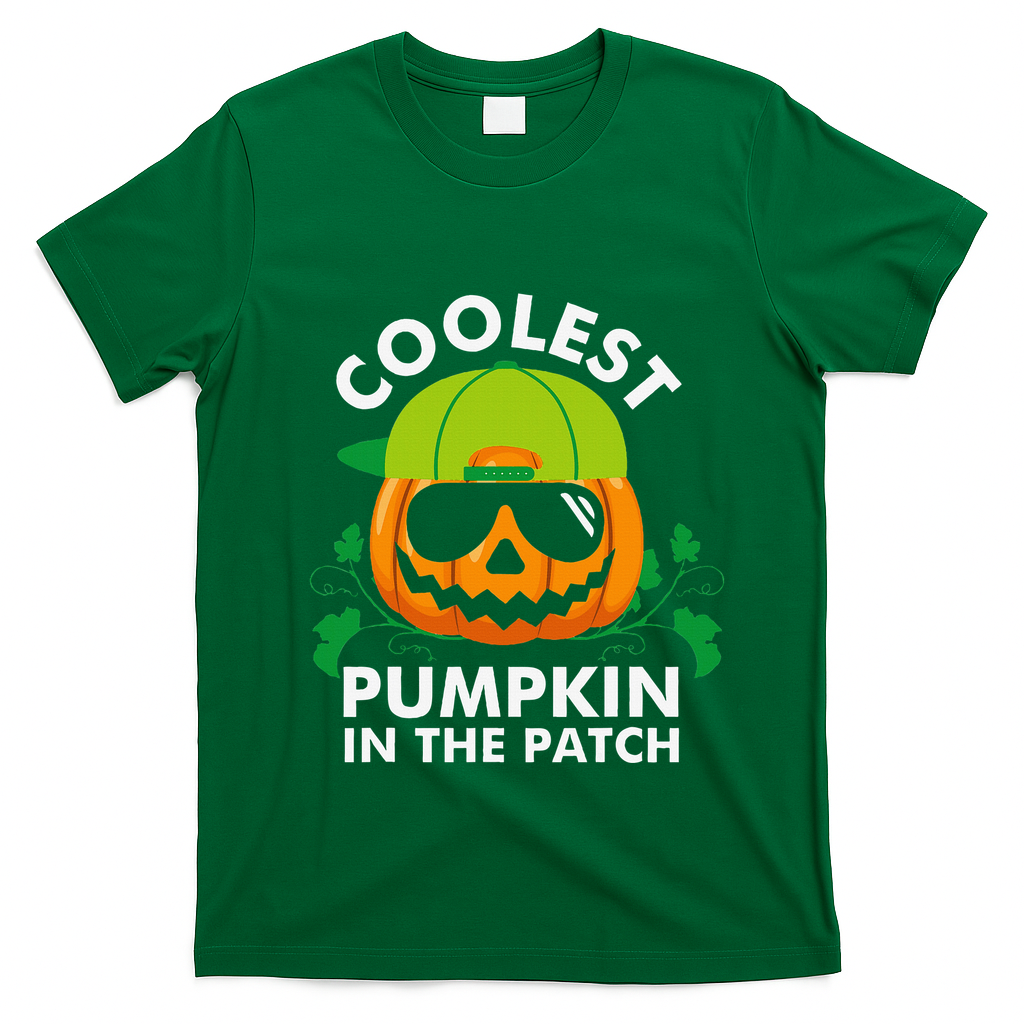 Coolest Pumpkin In The Patch Pumpkin Halloween T-Shirt - Irish Green