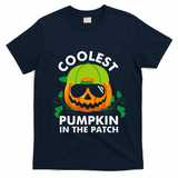 Coolest Pumpkin In The Patch Pumpkin Halloween T-Shirt - Navy Blue