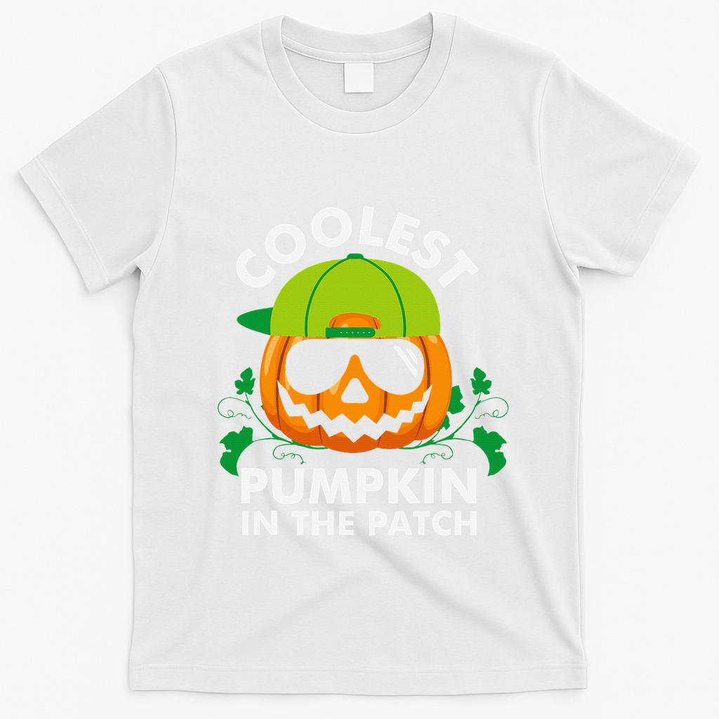 Coolest Pumpkin In The Patch Pumpkin Halloween T-Shirt - White